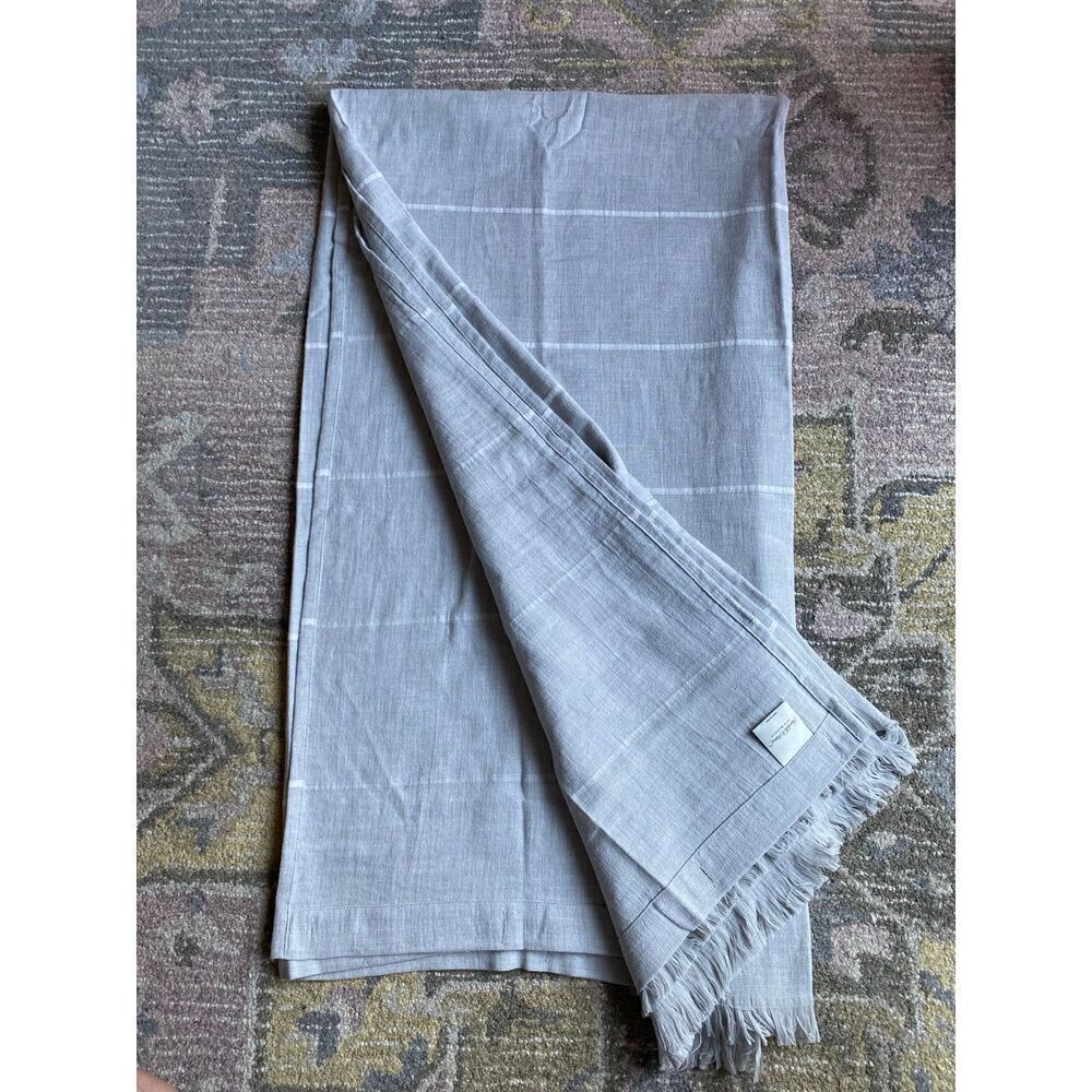 Hearth & Hand Windowpane Fringed edge Shower Curtain